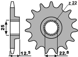 PBR řetězové kolo přední 2180 12 18NC POLARIS 250/300/325/400/500 (řetěz 520) (JTF3221.12) (MADE IN ITALY)